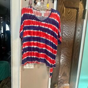 Cathy Daniels XL Red/Blue Top